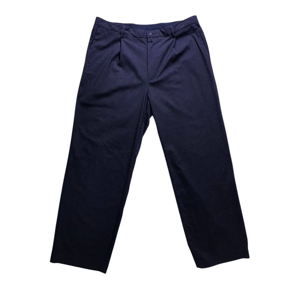 Nautica Rigger Dress Pants Mens 36x30 Gray Pleated Classic Fit Stretch